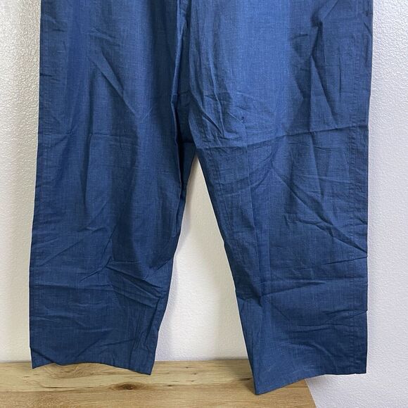 SasquatchFabrix Pants Large Womens Blue Snap Adjustable Wide Cotton Japanese - Picture 6 of 13